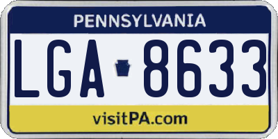 PA license plate LGA8633