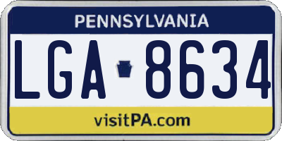 PA license plate LGA8634