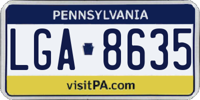 PA license plate LGA8635