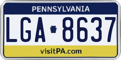 PA license plate LGA8637