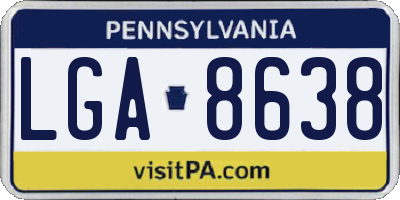 PA license plate LGA8638