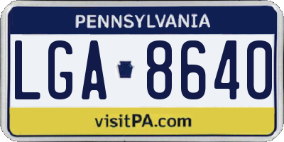 PA license plate LGA8640