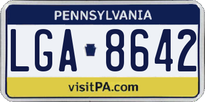 PA license plate LGA8642