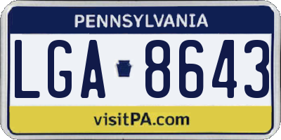 PA license plate LGA8643