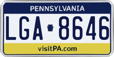 PA license plate LGA8646