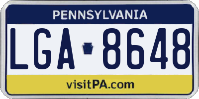 PA license plate LGA8648