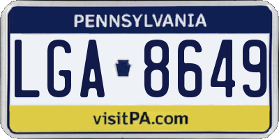 PA license plate LGA8649