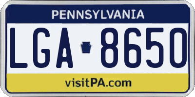 PA license plate LGA8650