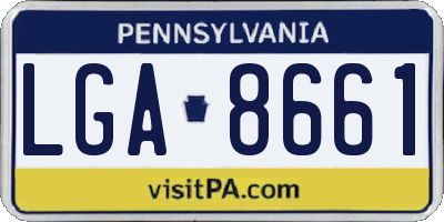 PA license plate LGA8661