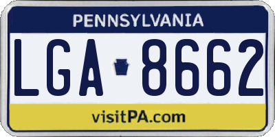 PA license plate LGA8662