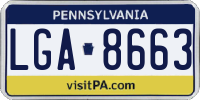 PA license plate LGA8663