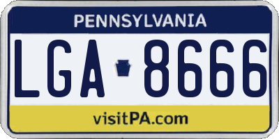PA license plate LGA8666