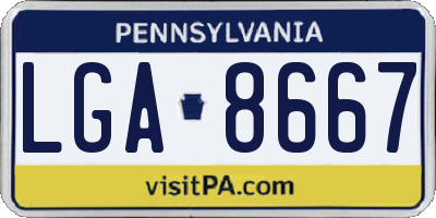 PA license plate LGA8667