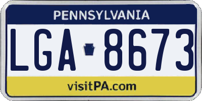 PA license plate LGA8673