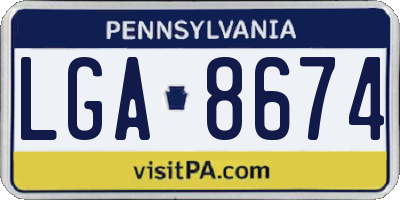 PA license plate LGA8674