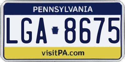 PA license plate LGA8675
