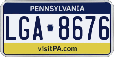 PA license plate LGA8676