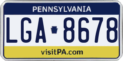 PA license plate LGA8678