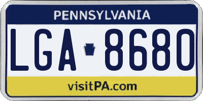 PA license plate LGA8680