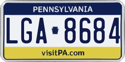 PA license plate LGA8684