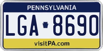 PA license plate LGA8690