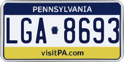 PA license plate LGA8693