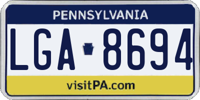 PA license plate LGA8694