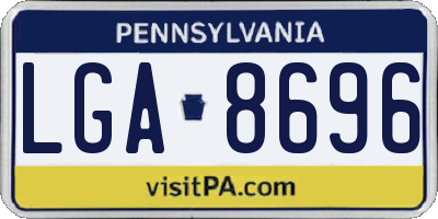 PA license plate LGA8696