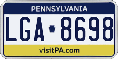 PA license plate LGA8698