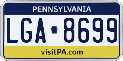 PA license plate LGA8699