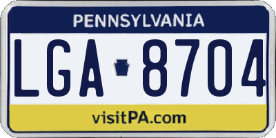 PA license plate LGA8704