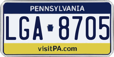 PA license plate LGA8705
