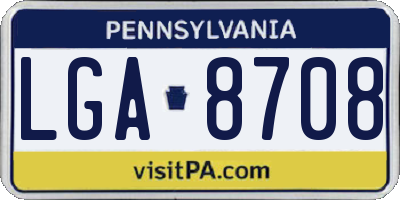PA license plate LGA8708