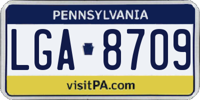 PA license plate LGA8709