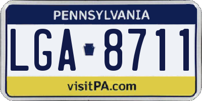 PA license plate LGA8711