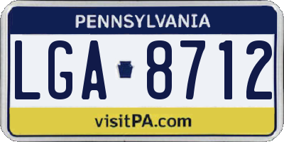 PA license plate LGA8712