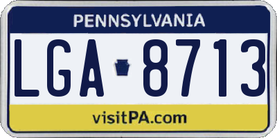 PA license plate LGA8713