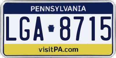 PA license plate LGA8715
