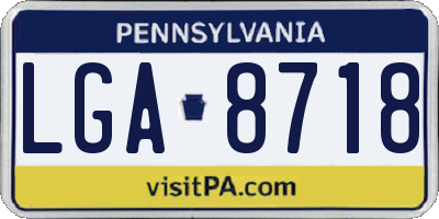 PA license plate LGA8718