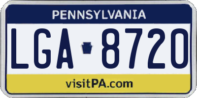 PA license plate LGA8720