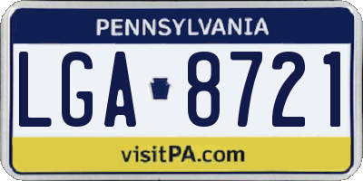 PA license plate LGA8721