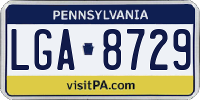 PA license plate LGA8729