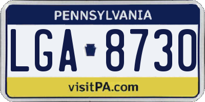 PA license plate LGA8730