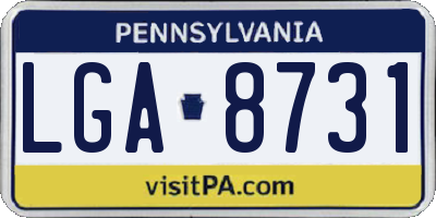 PA license plate LGA8731