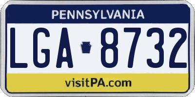 PA license plate LGA8732