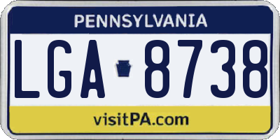 PA license plate LGA8738