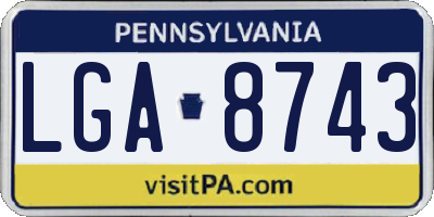 PA license plate LGA8743