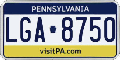PA license plate LGA8750
