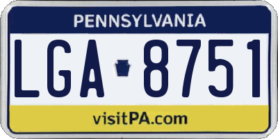PA license plate LGA8751