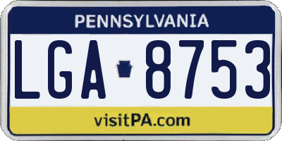 PA license plate LGA8753
